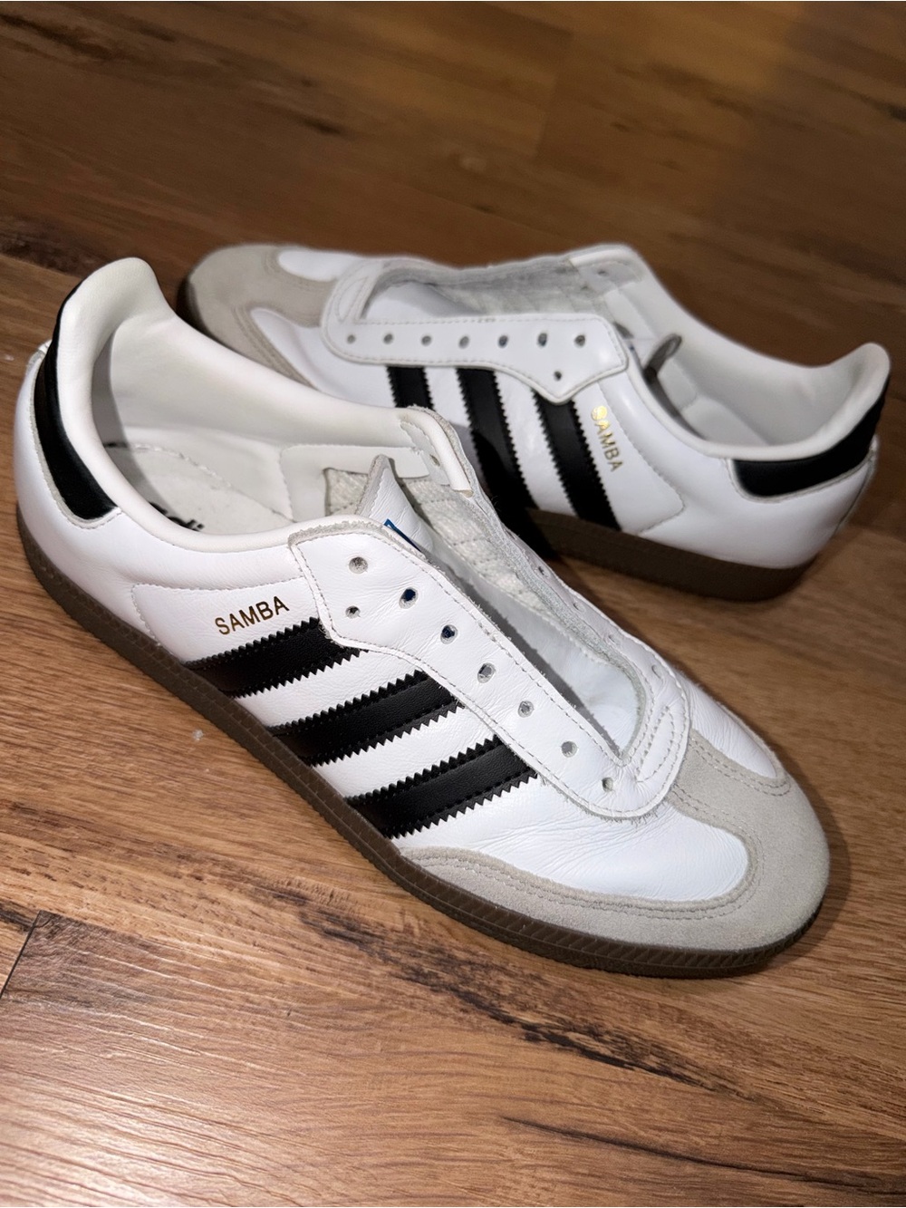 adidas Samba Low-Top Sneakers in White, Black, Brown